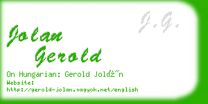 jolan gerold business card